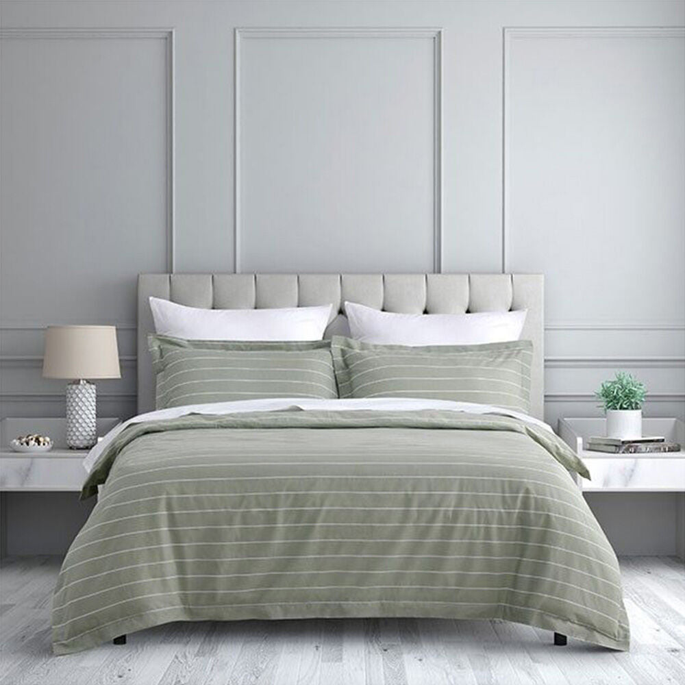 Jason Commercial Studio Stripe Quilt Cover Set Sage