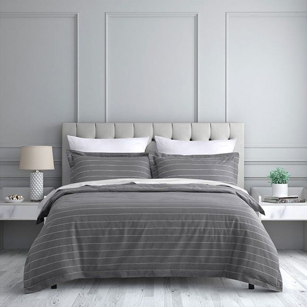 Jason Commercial Studio Stripe Quilt Cover Set Slate
