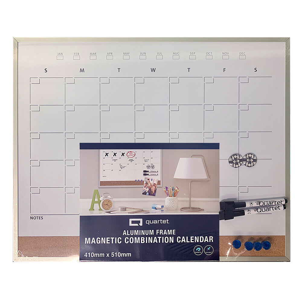 Quartet Magnetic Combination Monthly Calendar Board Office/School w/Markers (2 Pack) — image 2