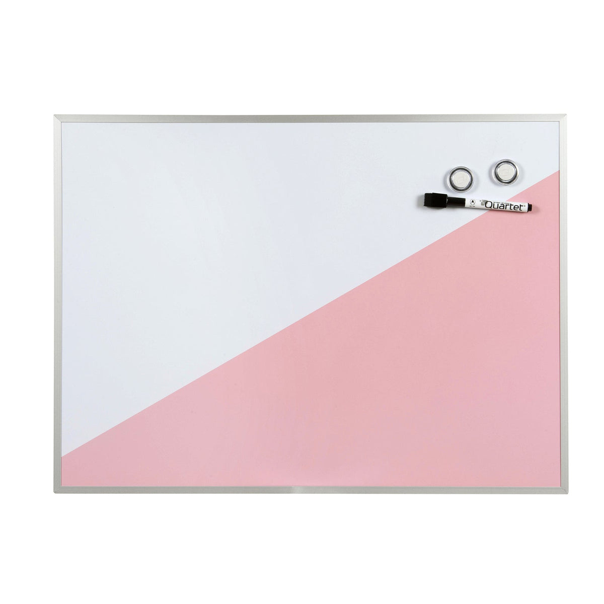 Quartet Geo Magnetic Board 59x43cm Dry-Erase Whiteboard w Marker/Magnets — Pink