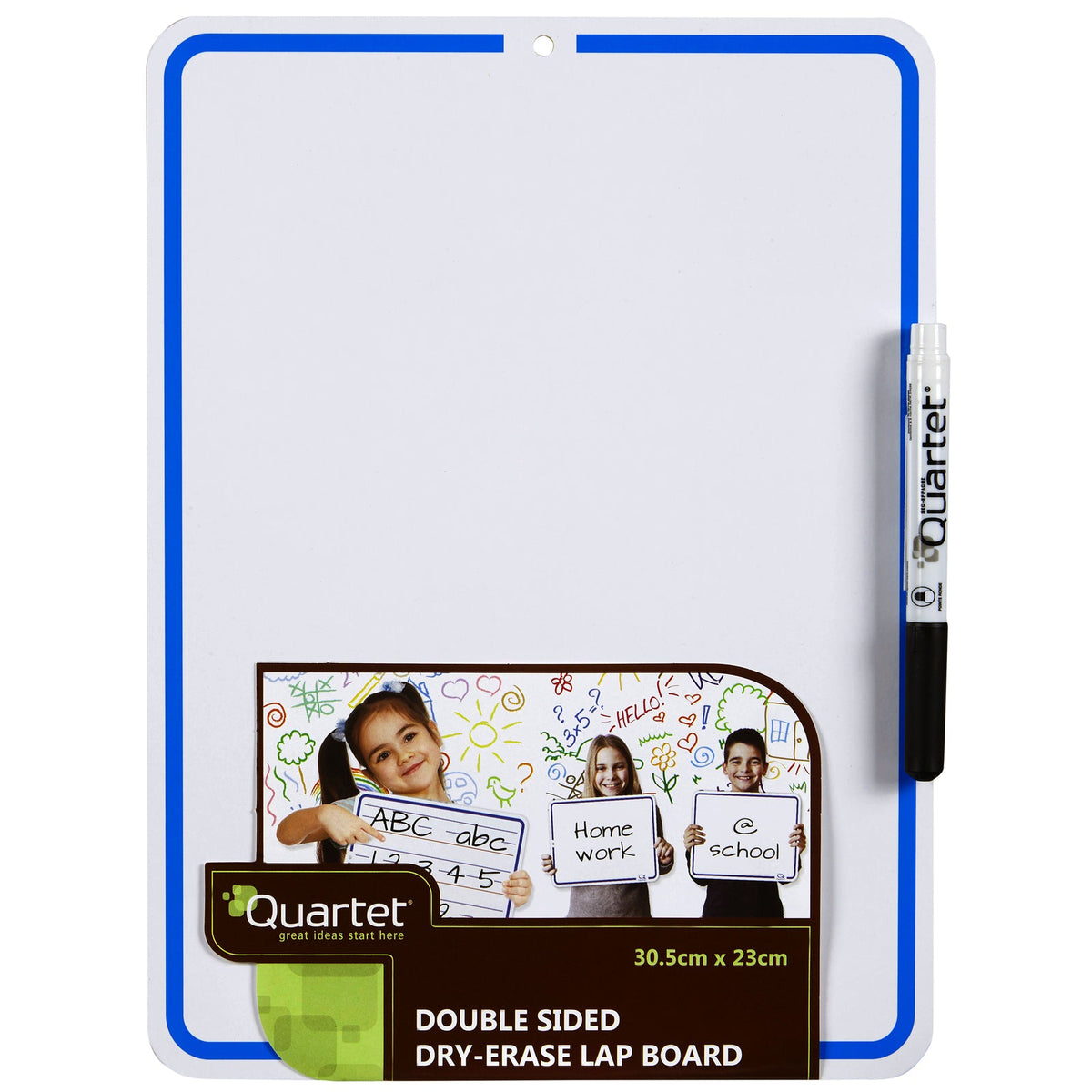 Quartet 2-Sided Non-Magnetic 23x30.5cm Writing Lap Board w/ Marker - White (2 Pack) — image 2