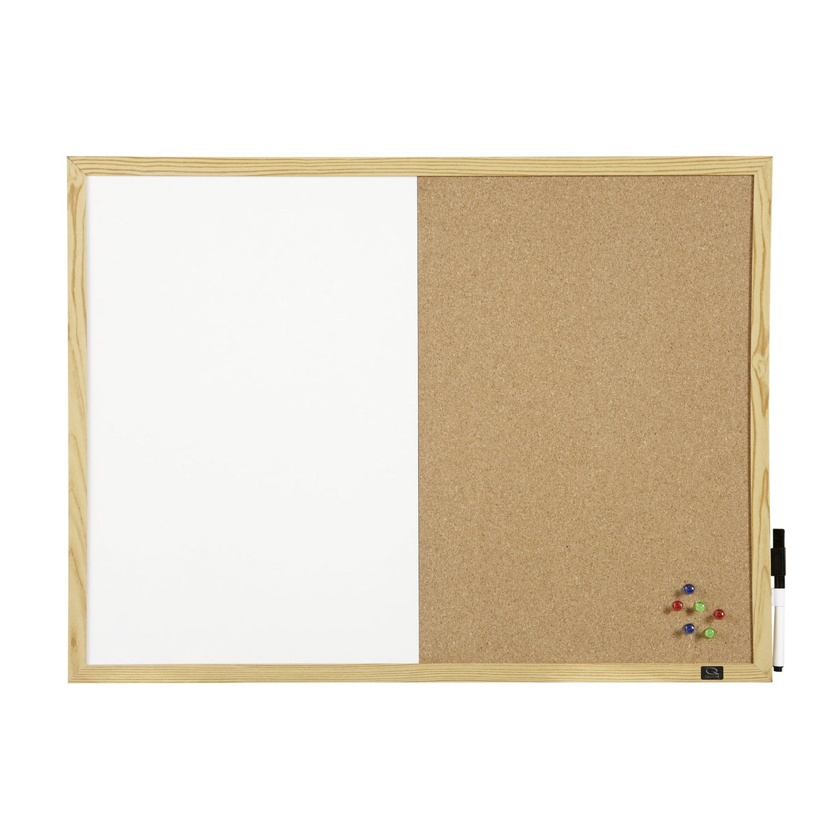 Quartet Pine School 90x60cm Combo Corkboard/Non-Magnetic Board w/ Natural Frame