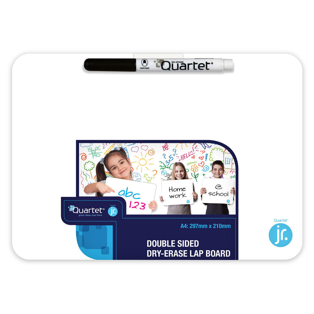 Quartet Double Sided A4 Lap Board Blank Whiteboard School/Home w/ Marker WHT (3 Pack) — image 2