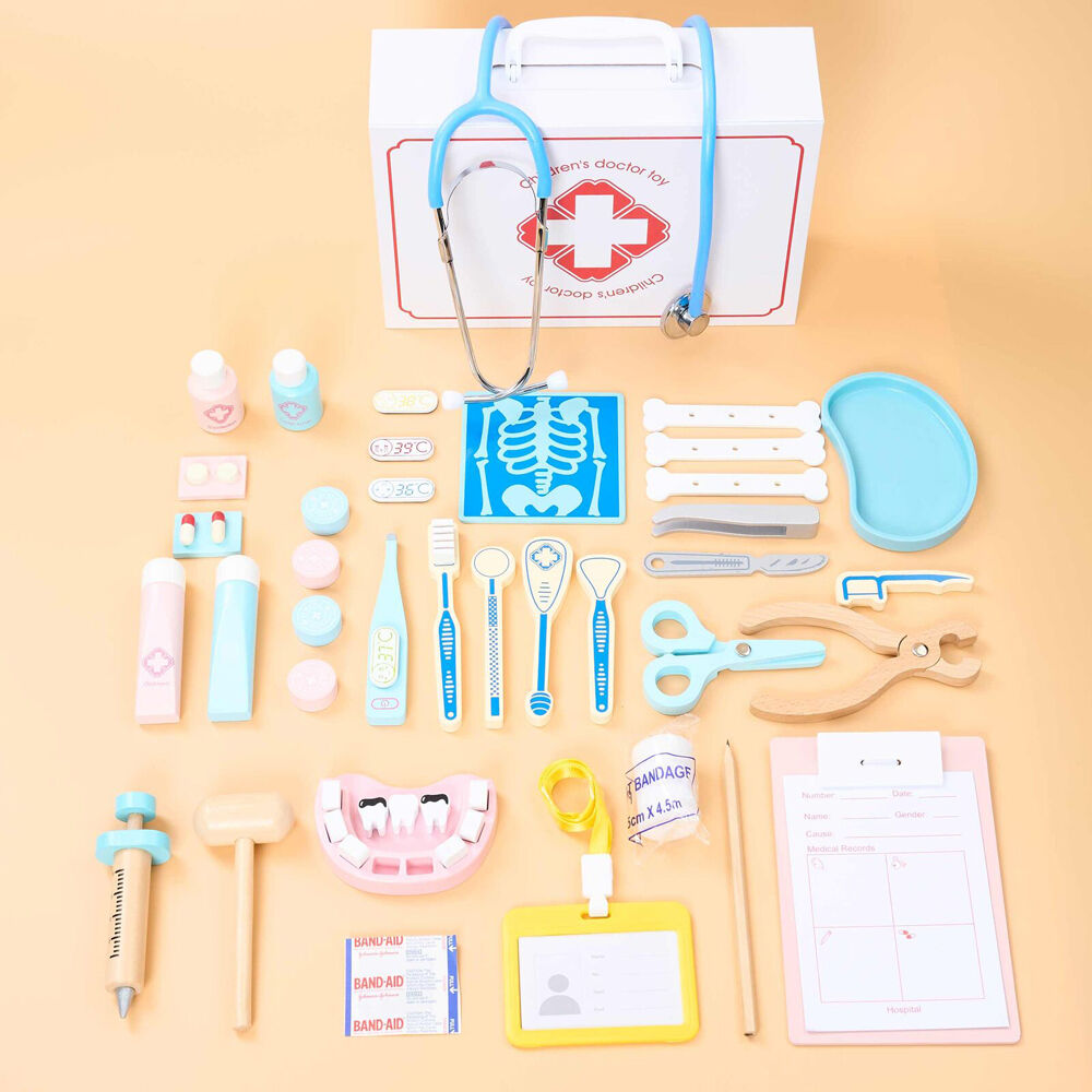 Quack 3y+ Medical Play Set Pretend Toy Timber Doctors & Dentist Kit — image 6