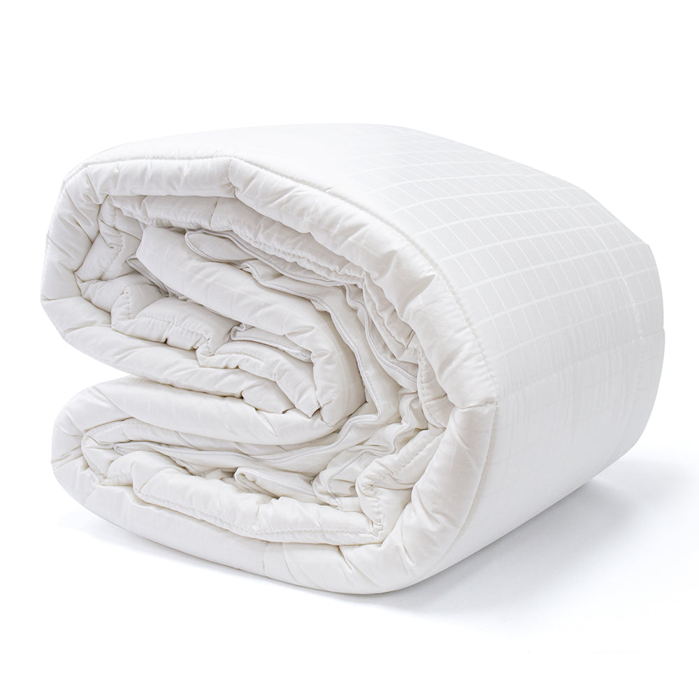 Onkaparinga Queen Bed Winter Satin Wool-Filled Quilt Blanket 210 x 210cm White