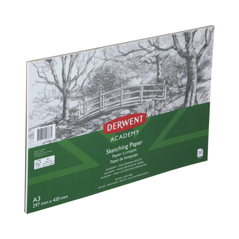 Derwent Academy Art/Craft Sketching Paper Pad A3 Portrait 30 Sheet 100Gsm (5 Pack) — image 2
