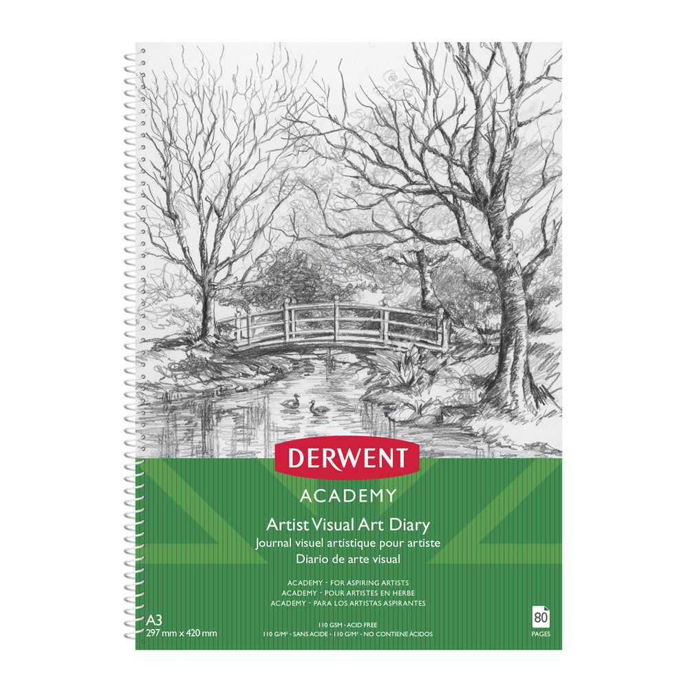 Derwent Academy Art/Craft Visual Art Diary A3 Portrait Orientation 80pg 350Gsm