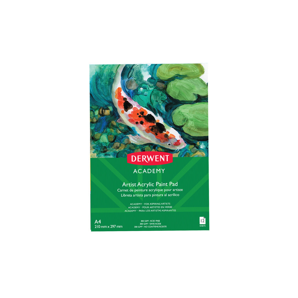 Derwent Academy Art/Craft Acrylic Paint Paper Pad A4 Portrait 12 Sheet 300Gsm (5 Pack) — image 2