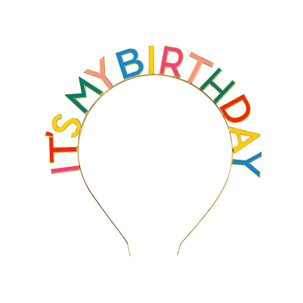 Talking Tables It's My Birthday Headband Alloy Party Decoration Rainbow (2 Pack)