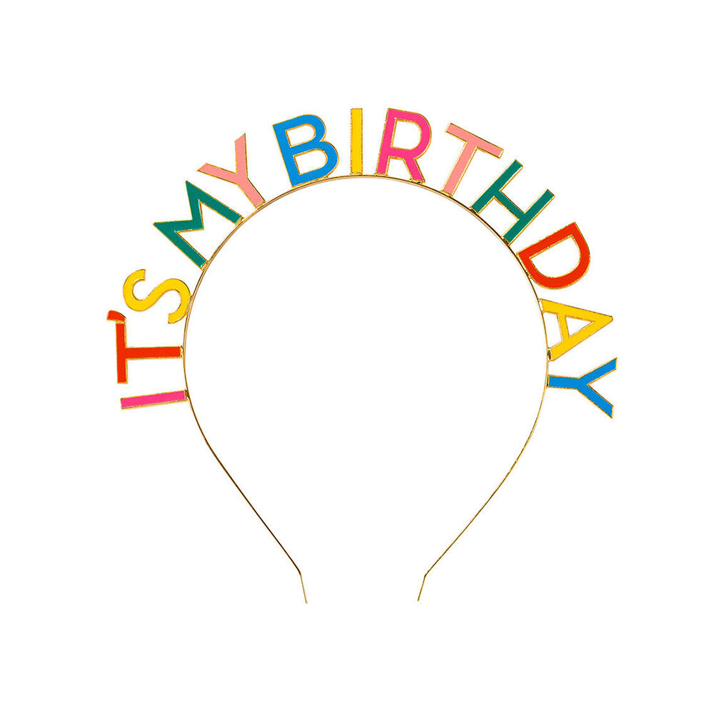 Talking Tables Rainbow Party Decoration It's My Birthday Headband Alloy — image 2