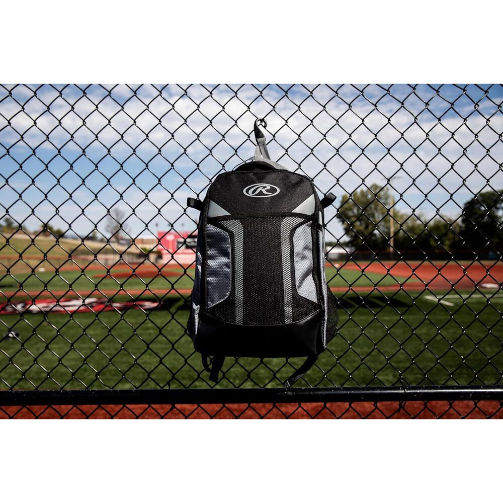 Rawlings Black/Grey R200 Youth Players Baseball Sports Backpack — image 3