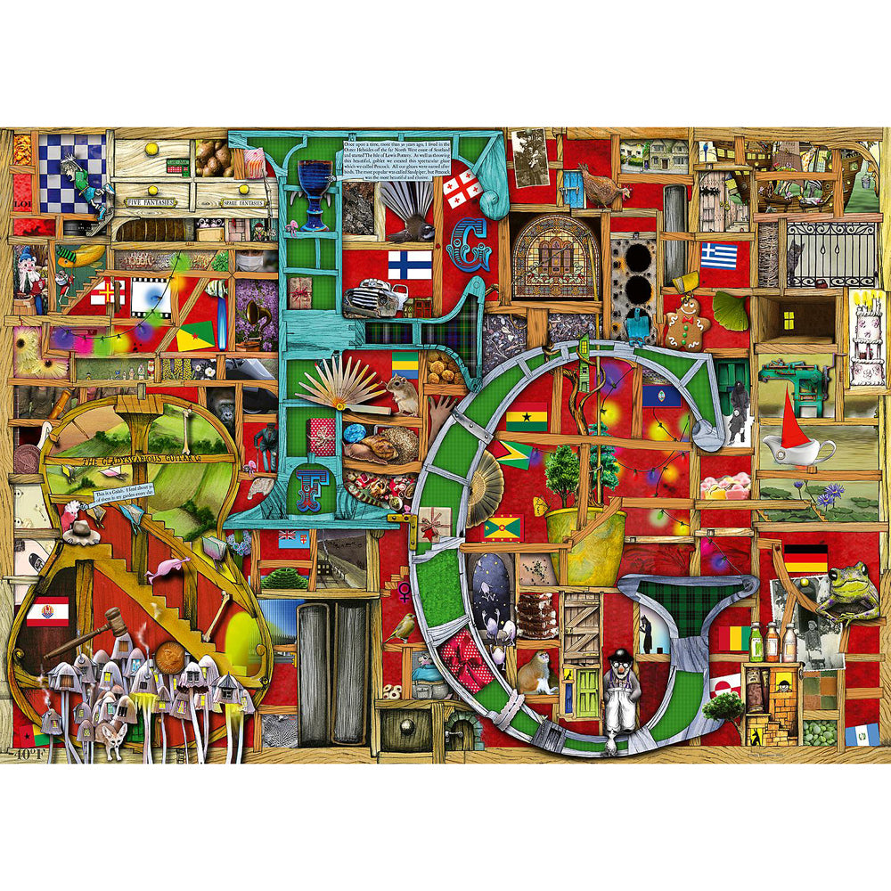 Ravensburger Awesome Alphabet F and G Family Jigsaw Puzzle Set (1000 Pieces)