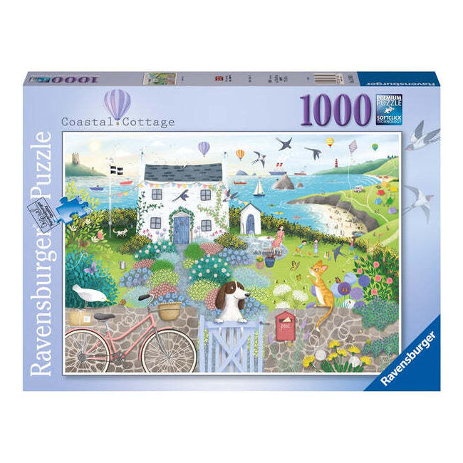 Ravensburger Coastal Cottage Jigsaw Themed Puzzle Piece Family Set (1000 Pieces)