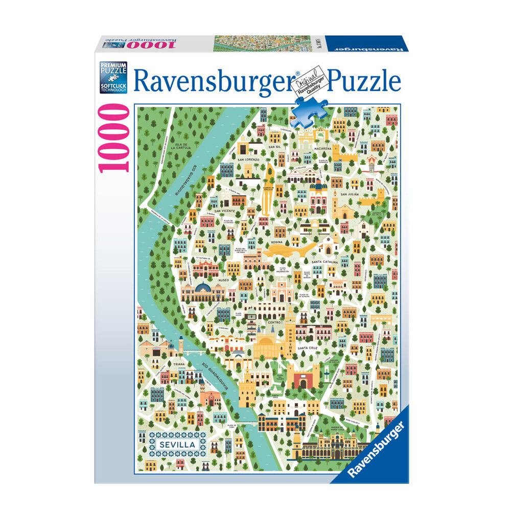 Ravensburger Map Of Seville Spain Puzzle Wooden Premium Jigsaw (1000 Pieces)