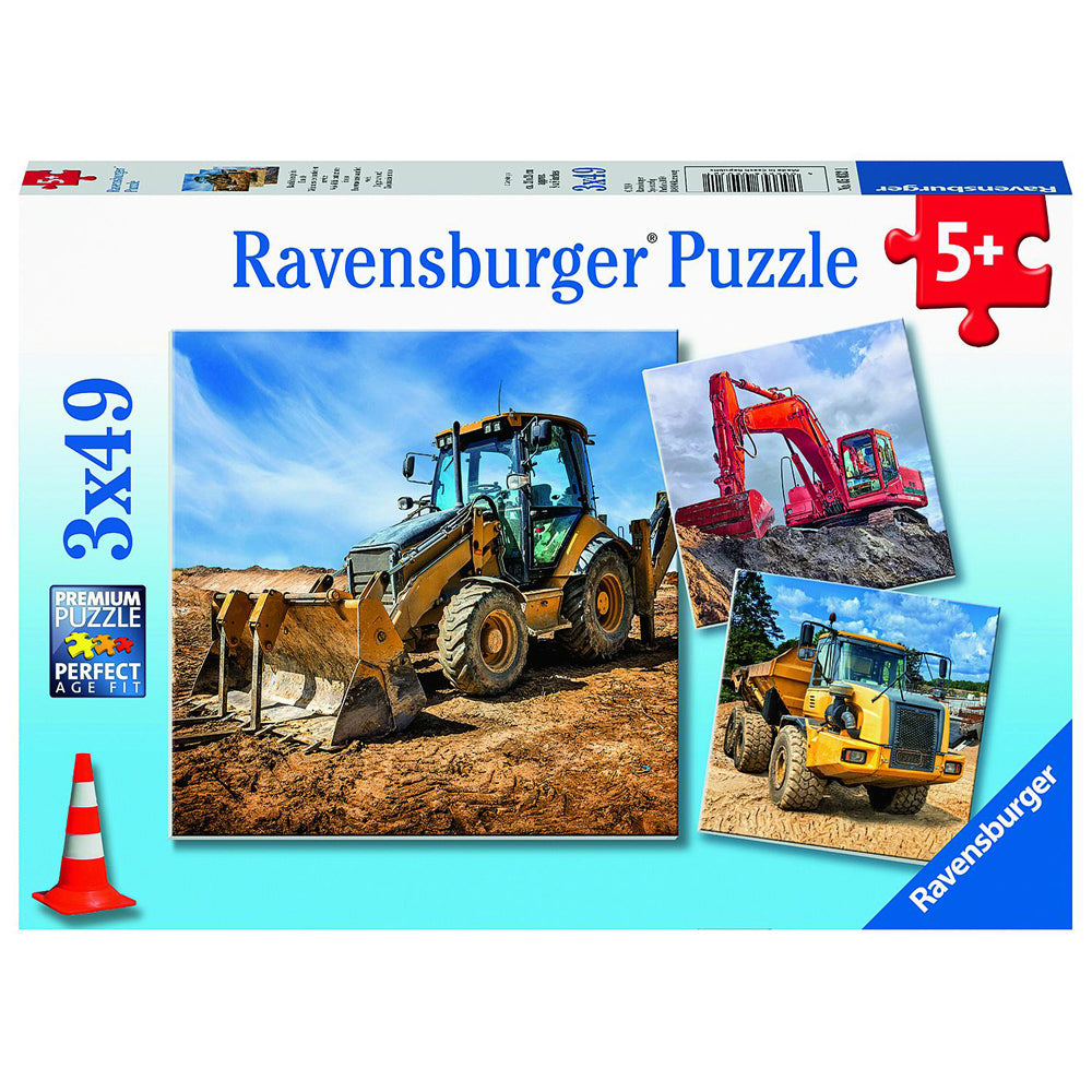 Ravensburger 3x49pc Ravensburger Digger at Work! Theme Jigsaw Kids/Childrens Puzzle 5Y+
