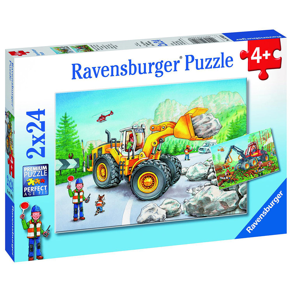 Ravensburger 2x24pc Ravensburger Diggers at Work Theme Jigsaw Kids/Childrens Puzzle 4Y+ — image 2