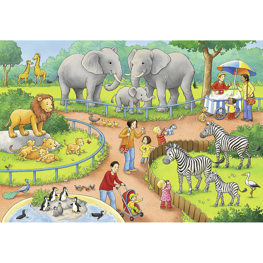 Ravensburger 2x24pc a Day At The Zoo Jigsaw Puzzle Set Wild Animal