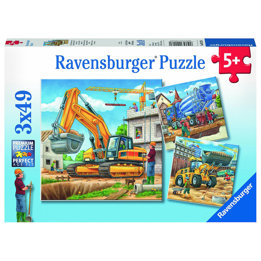 Ravensburger 3x49pc Construction Vehicle Kids Jigsaw Puzzle — image 2