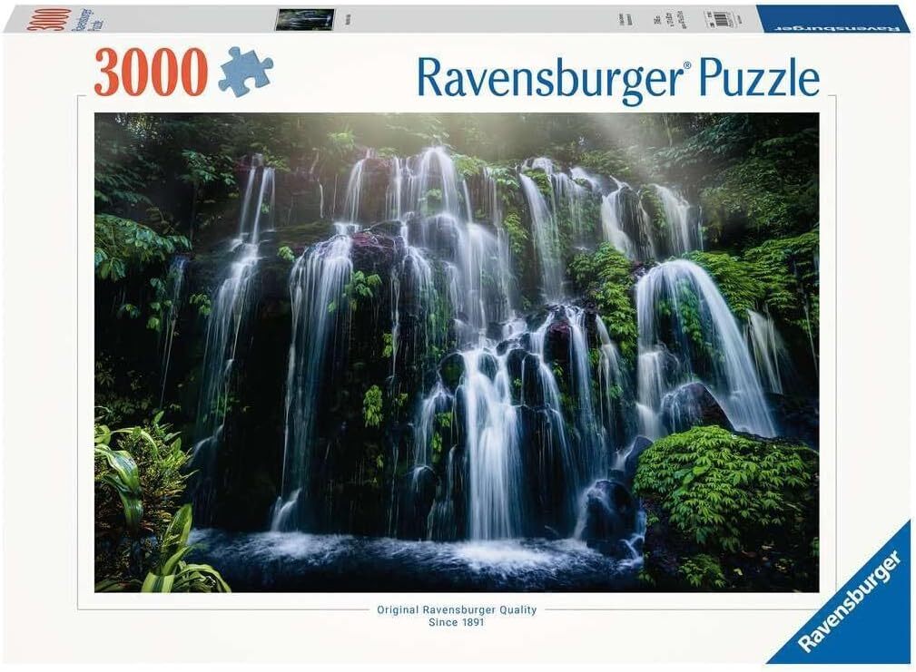 Ravensburger Waterfall Retreat Bali Family Jigsaw Puzzle Set (3000 Pieces)