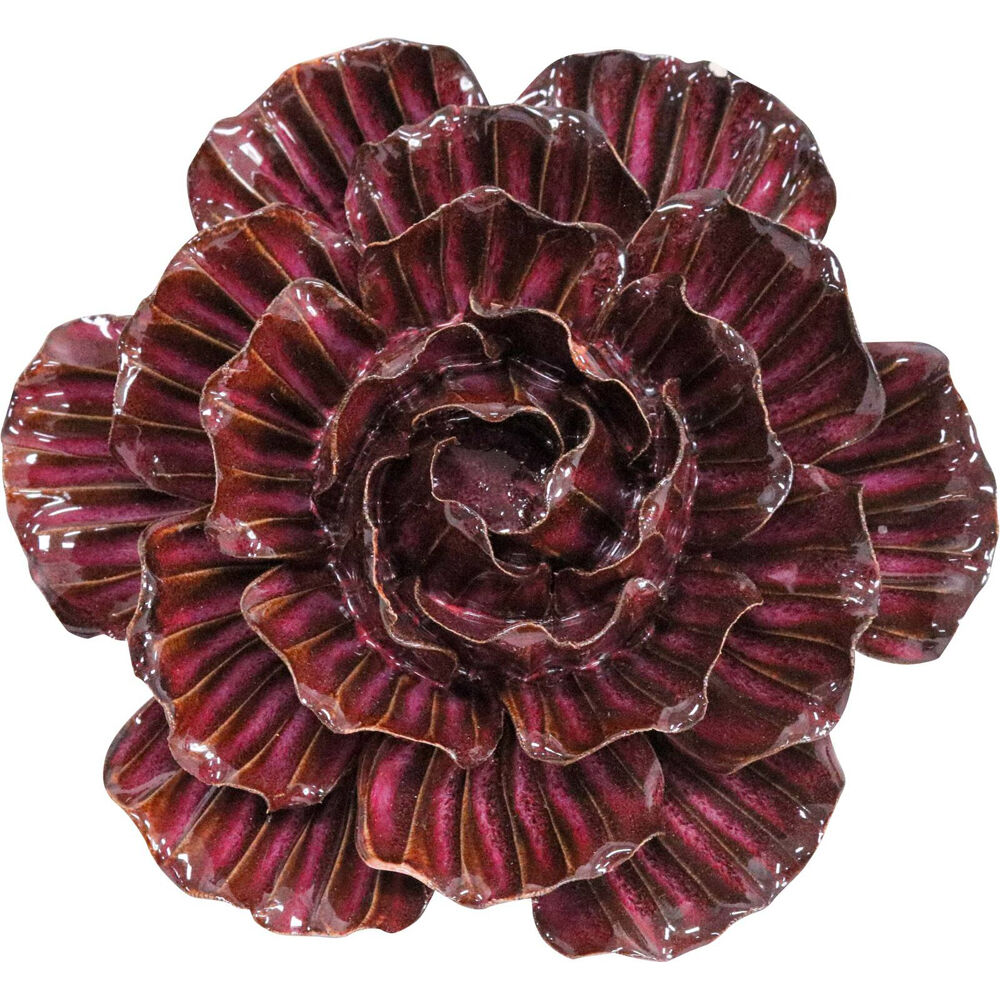 LVD Ceramic Cabbage Sculpture Home/Room Ornament Tabletop Decor 16.5cm Red