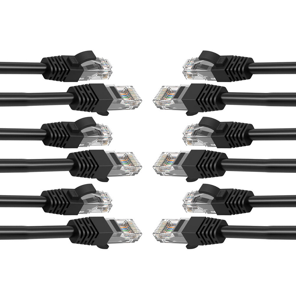 Cruxtec 1m CAT6/RJ45 Network Lead Cable LAN Ethernet Internet Router Cord BK (6 Pack)
