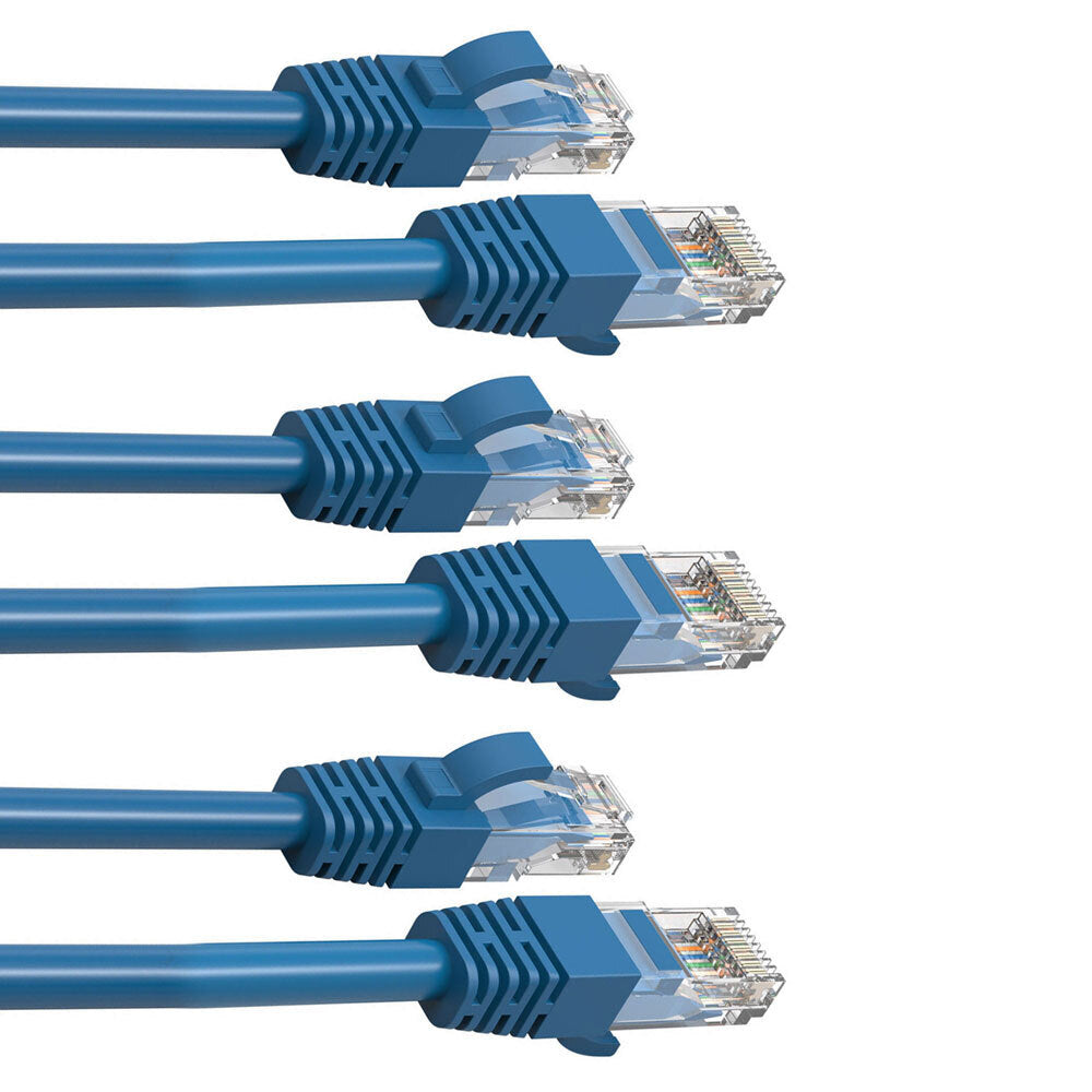 Cruxtec 1m CAT6/RJ45 Network Lead Cable LAN Ethernet Internet Router Cord BL (3 Pack)