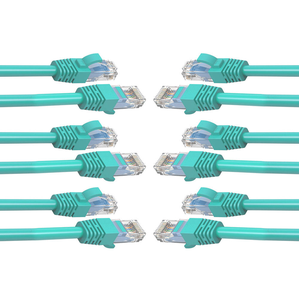 Cruxtec 1m CAT6/RJ45 Network Lead Cable LAN Ethernet Internet Router Cord GRN (6 Pack)