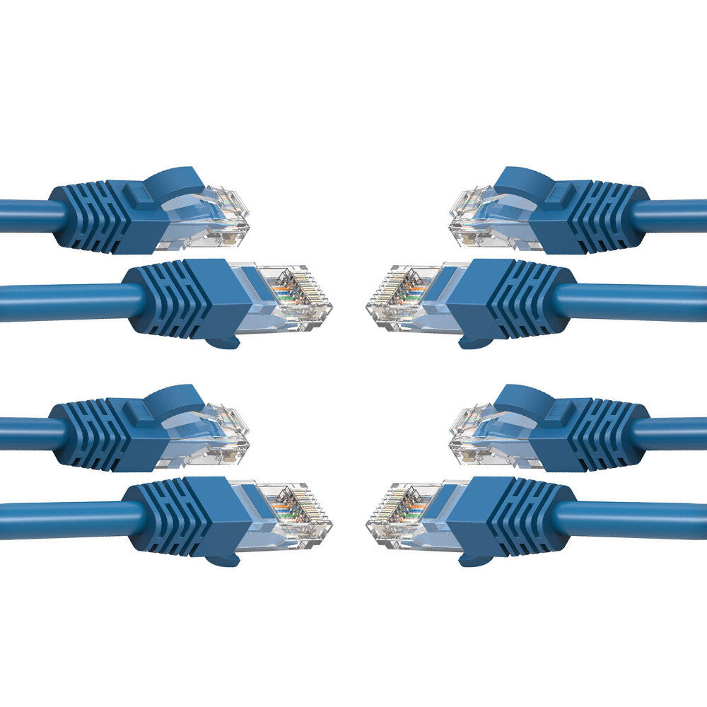 Cruxtec 10m CAT6/RJ45 Network Lead Cable LAN Ethernet Internet Router Cord BL (4 Pack)