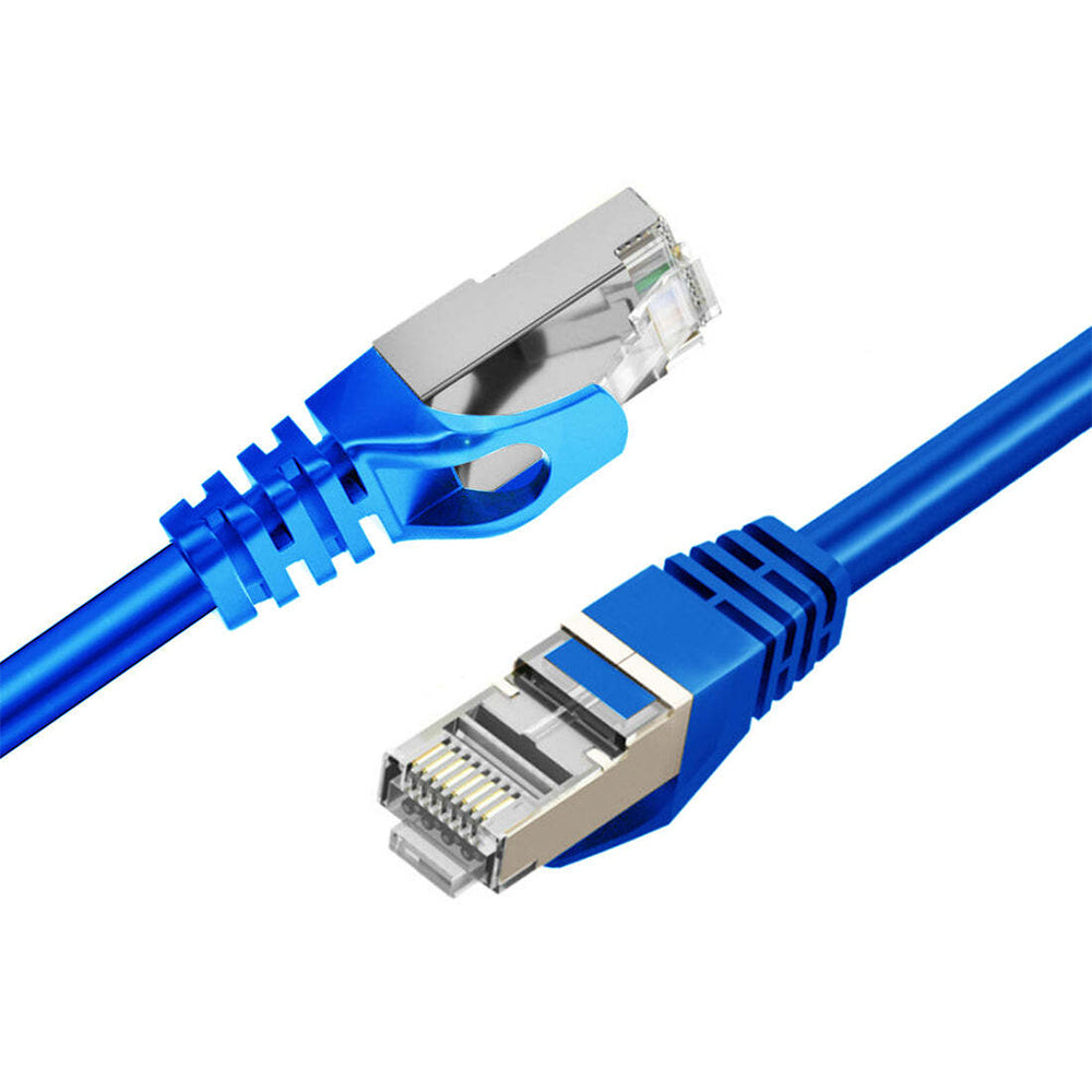 Cruxtec 50cm Cat7 RJ45 10GbE Sf/ftp Triple Shielding Ethernet Network Cable Blue — image 4