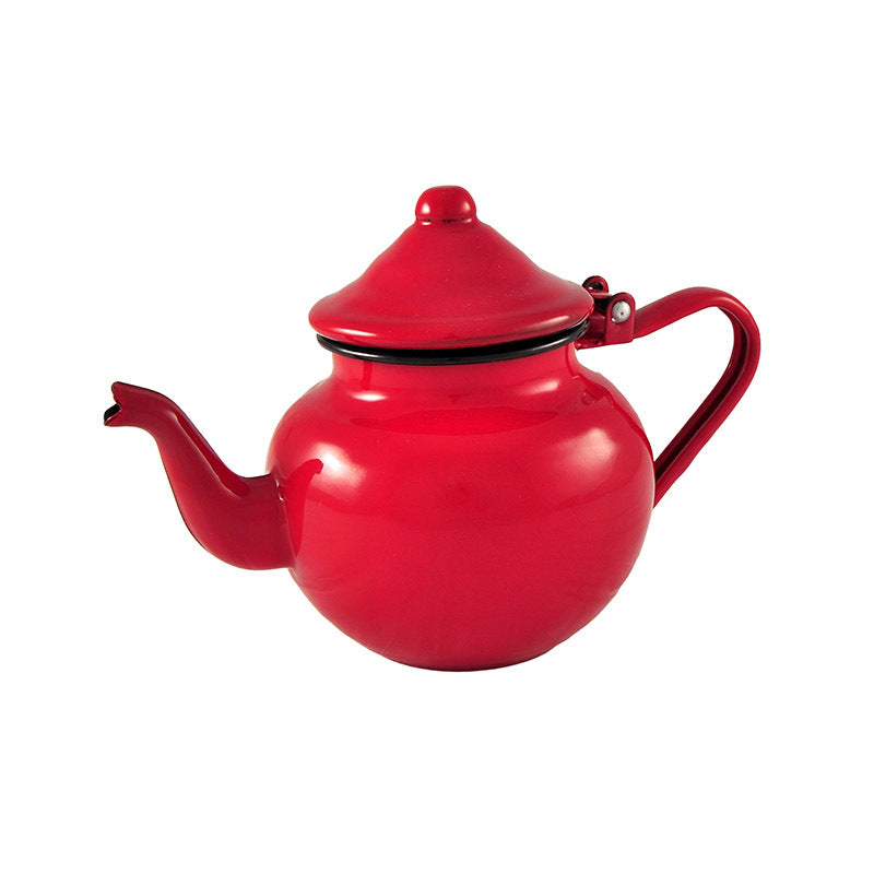 Urban Style Enamelware 700ml Teapot Drink Tea Container w/ Handle Large Red