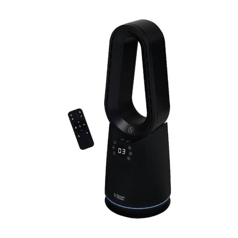 Russell Hobbs Bladeless Fan Heater Safe Heating Air Circulator Black