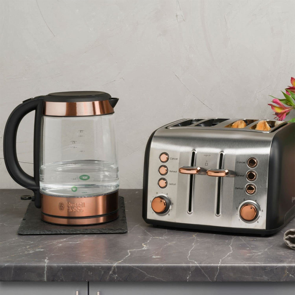 Russell Hobbs RHK172 Electric Brooklyn 1.7L Cordless Glass Water Kettle Copper — image 4