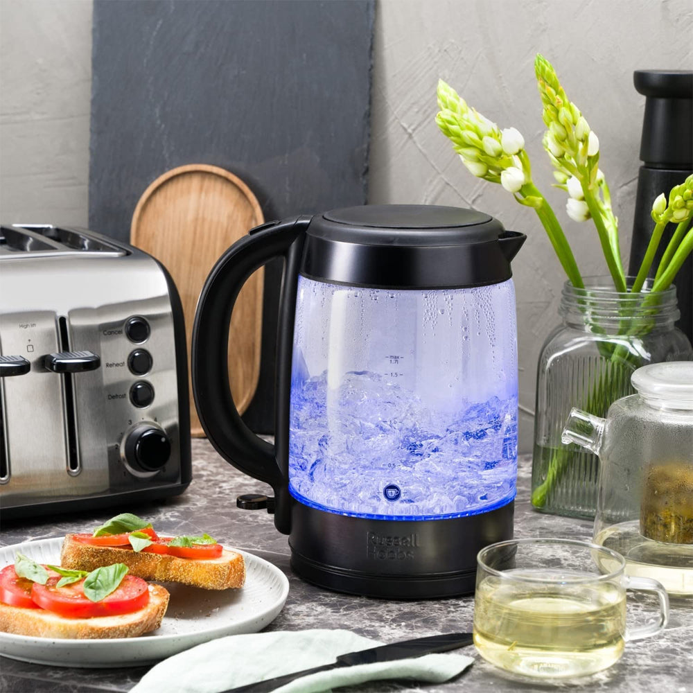 Russell Hobbs RHK172BCH Black Brooklyn 1.7L Glass Electric Water Kettle Jug SS — image 4