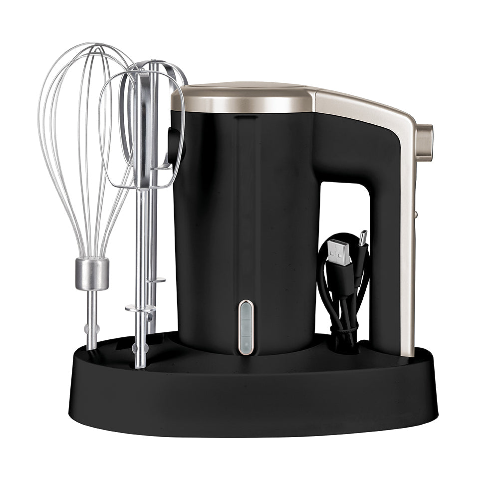 Geek Chef USB Rechargeable Cordless 50W Electric Food Hand Mixer & Whisk Black — image 2
