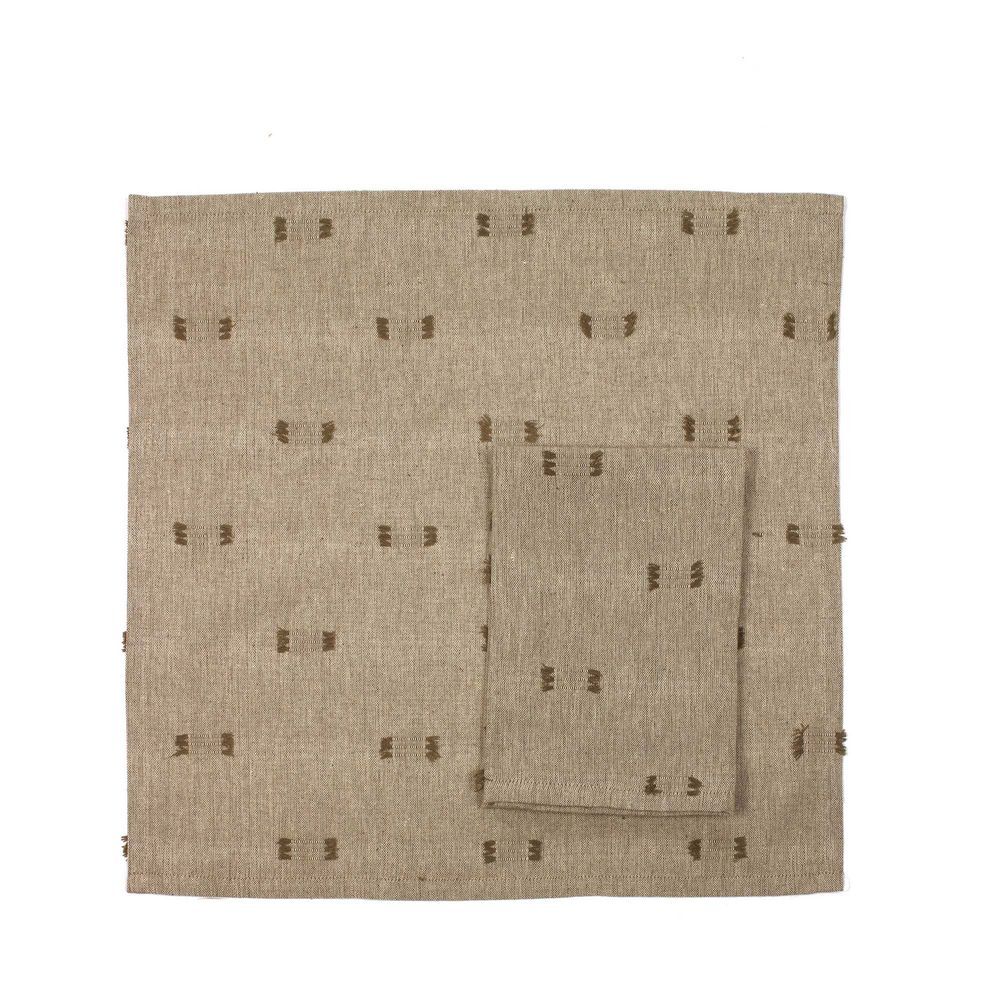Belle Tuft Cotton Kitchen Napkin Cloth Set 40x40cm Reusable Sqr Burnt Olive (4 Pieces) — image 2
