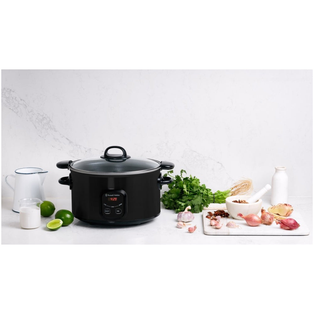 Russell Hobbs RHSC650BLK Electric 6L Searing Slow Cooker Pot w/ Lid Matte Black — image 3