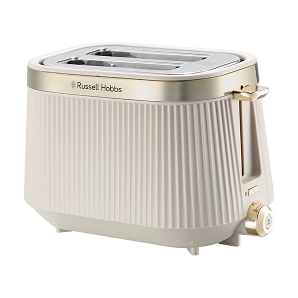Russell Hobbs Bronte 2 Slice Toaster Easy Clean Bread Slots Stone/Gold