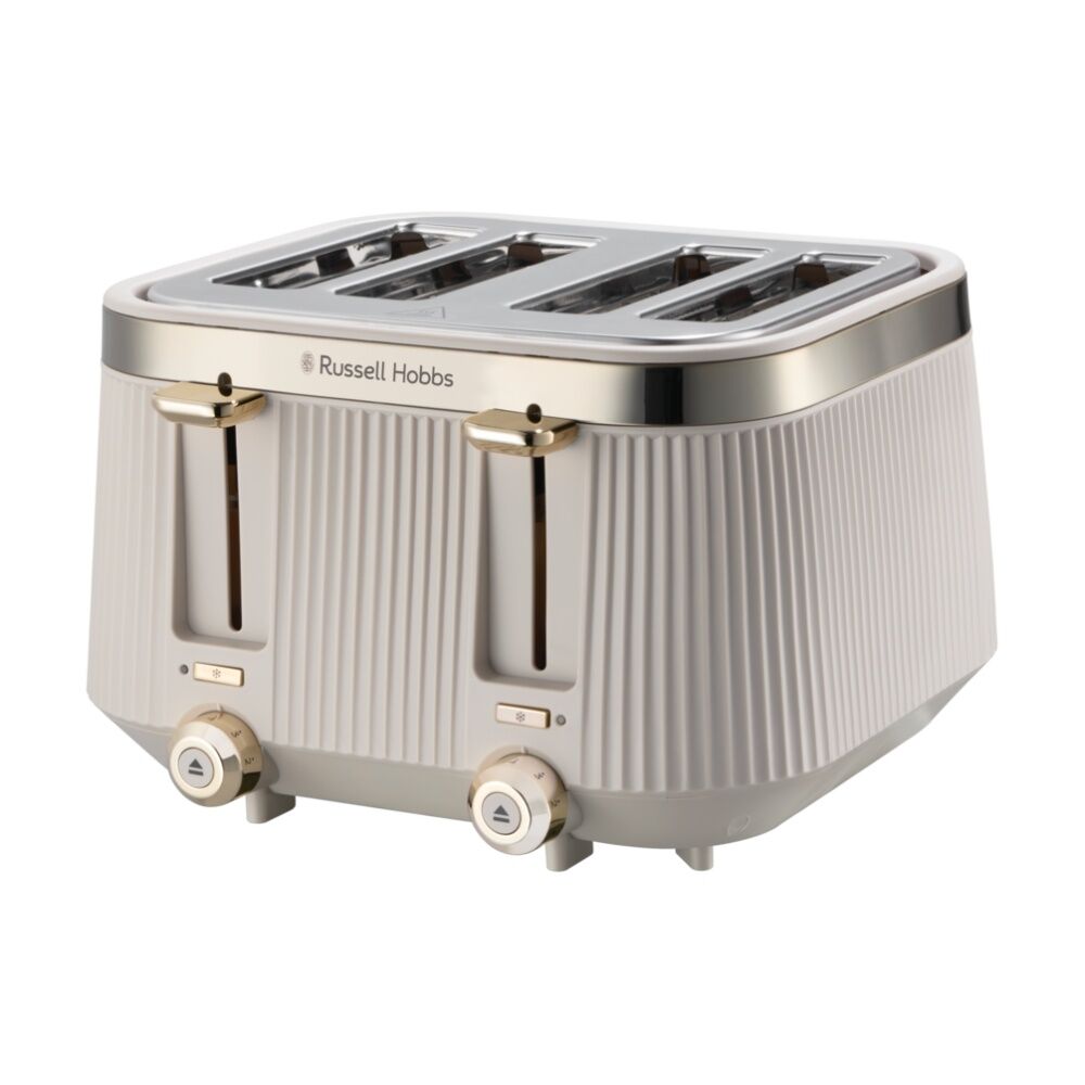 Russell Hobbs Bronte 4 Slice Toaster Four Slot Toast Machine Stone/Gold