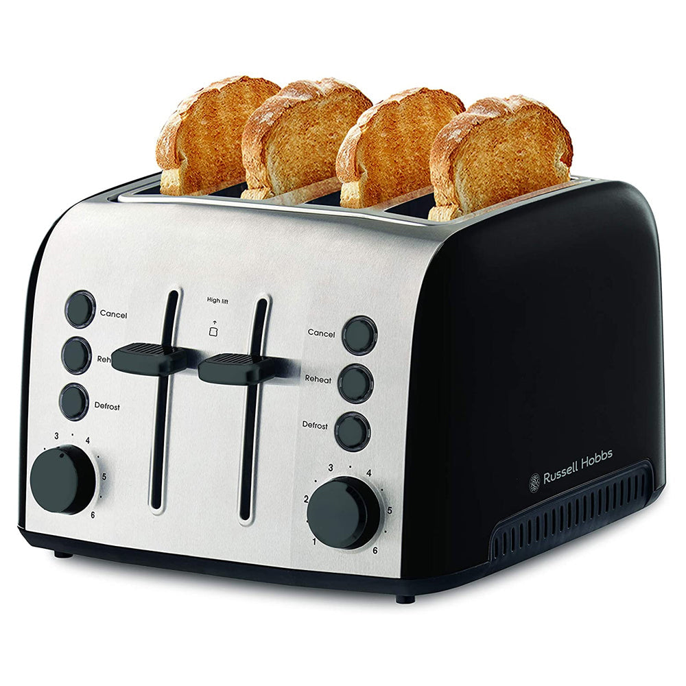 Russell Hobbs RHT94BLK Brooklyn 4-Slice Bread Slot Sandwich Toaster 1950W Black — image 2