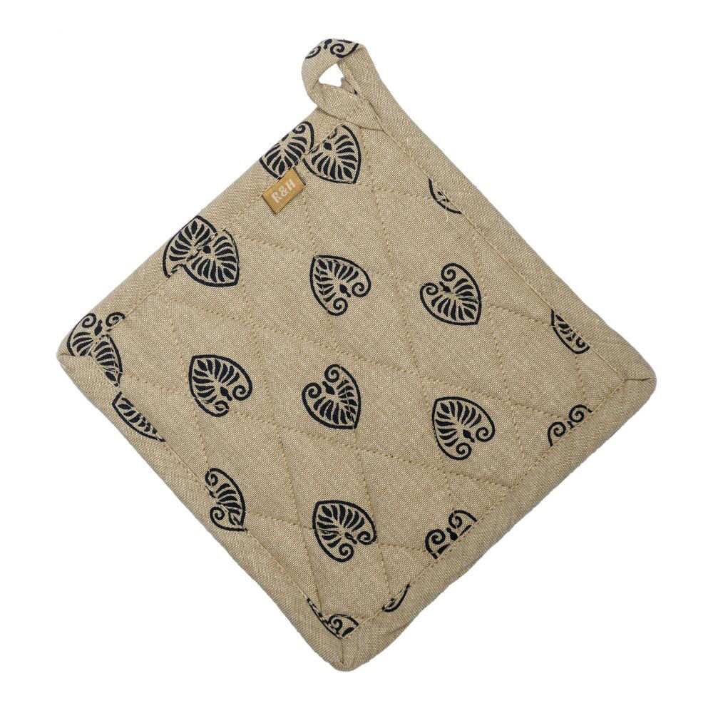 Belle Mandalay Kitchen Cotton Pot/Pan Holder/Trivet Mat 20x20cm Square Navy