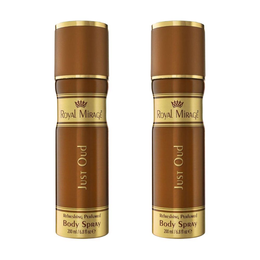 Royal Mirage Just Oud Body Perfume Fragrance Spray Scent For Women 200ml (2 Pack)