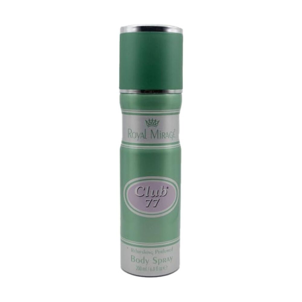 Royal Mirage 200mL Club 77 Body Spray Mens Fragrance