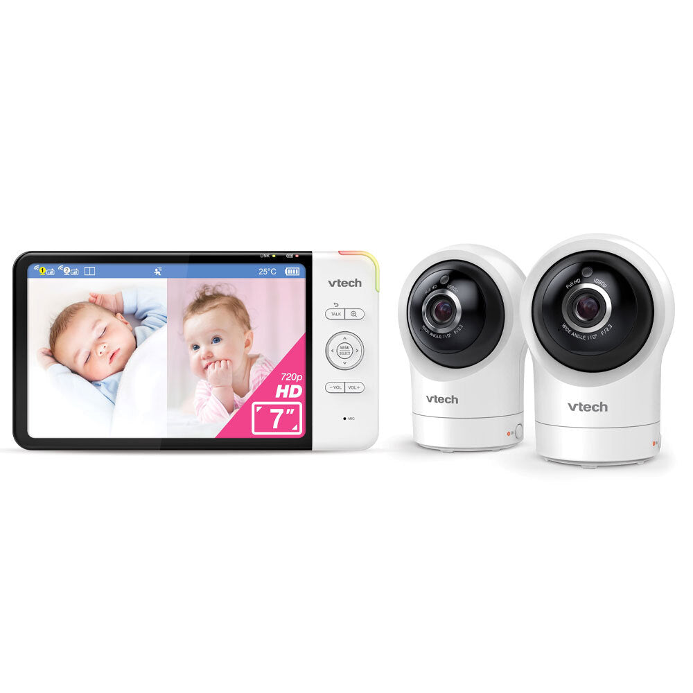 Vtech 2-Camera 7 Inch HD Pan & Tilt Video Baby Monitor With Remote Access 720p