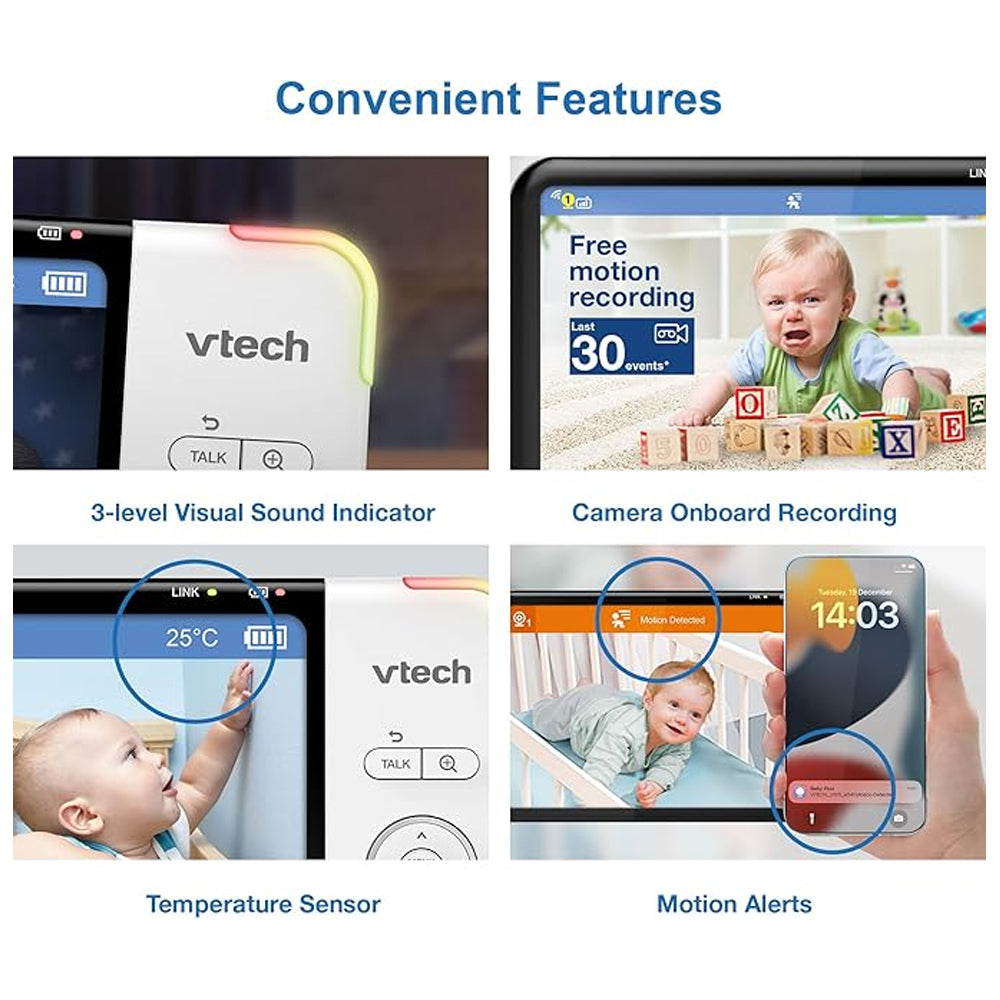 Vtech 2-Camera 7 Inch HD Pan & Tilt Video Baby Monitor With Remote Access 720p — image 2