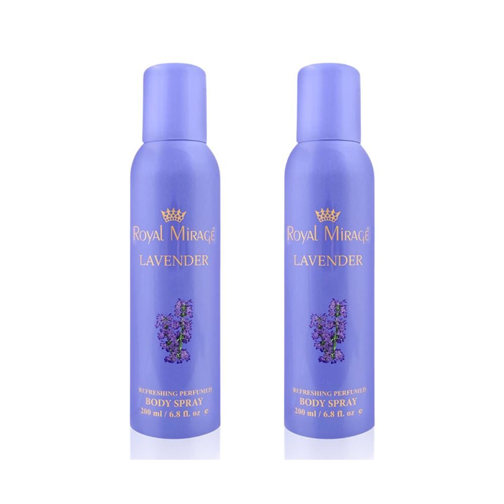 Royal Mirage Lavender Body Perfume Fragrance Spray Scent For Women 200ml (2 Pack)