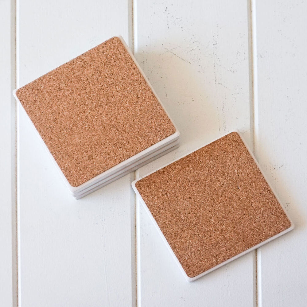 Rayell 10cm Ceramic Square Coasters Blush Leaves Home Decor Drink f/ Cup/Mug (4 Pieces) — image 3