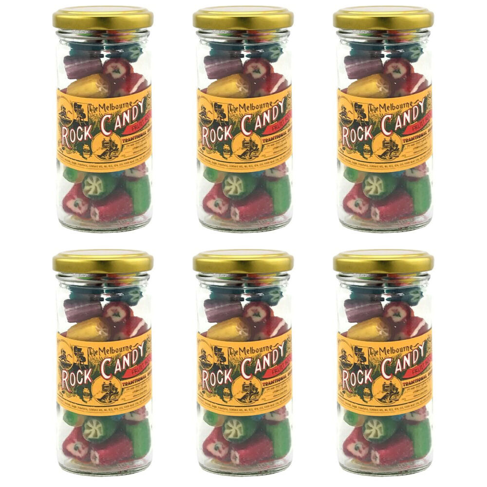 Melbourne Rock Candy Melbourne Fruit Rocks Rock Candy Sweet Confectionery Lollies 170g Handmade (6 Pack)