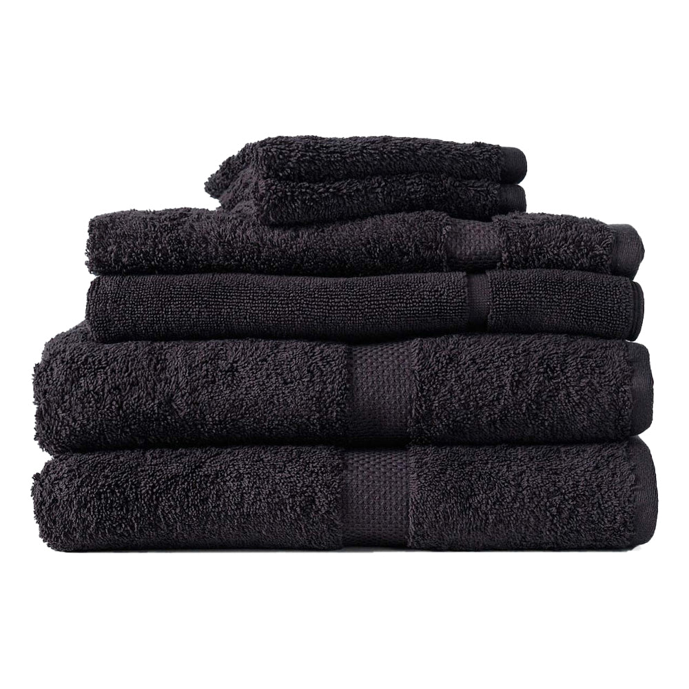 Canningvale Luxury Bathroom Towel Set Royal Splendour Home Decor (6 Pieces) — Black