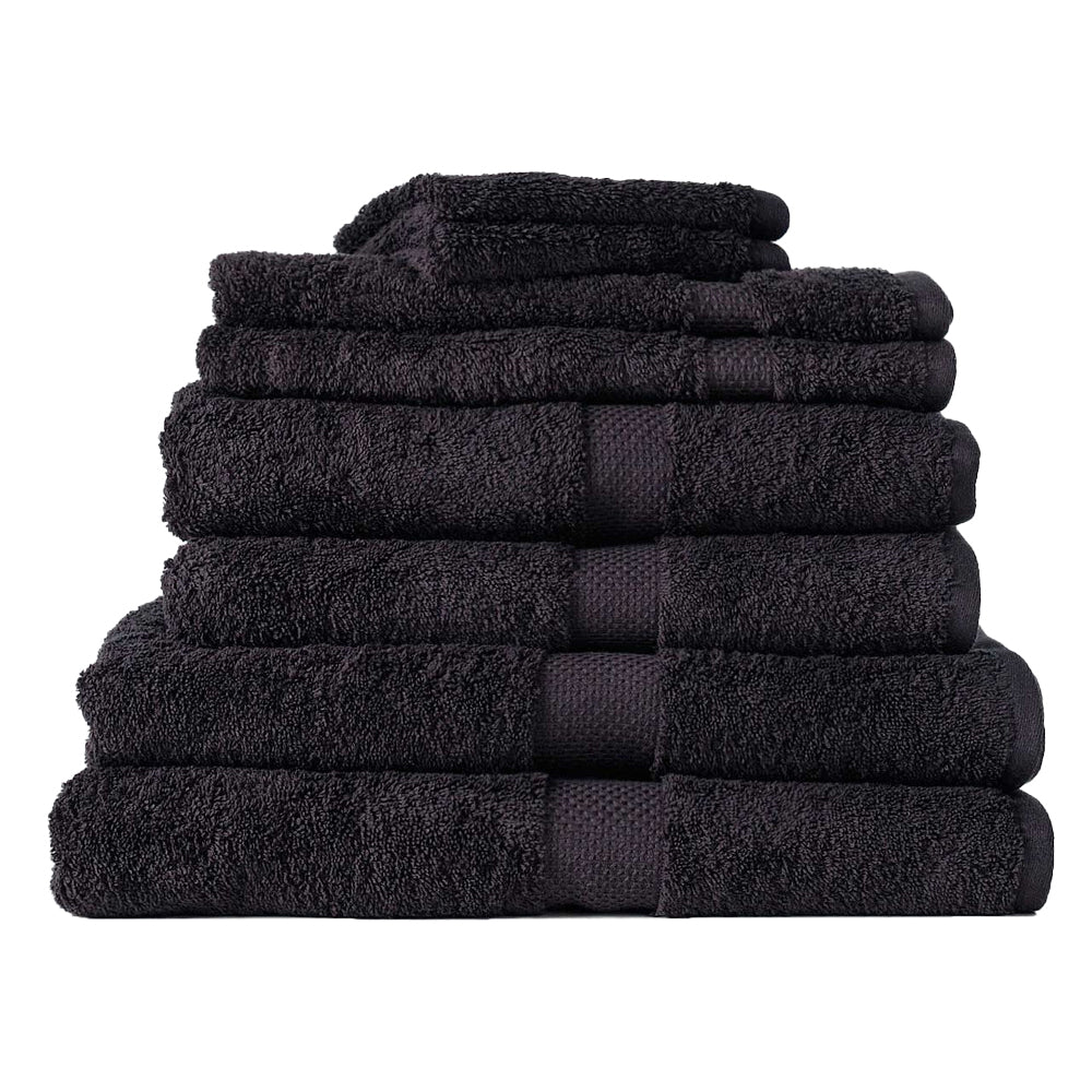 Canningvale Royal Splendour Home Decor Bathroom Bath Towel Set (8 Pieces) — Black