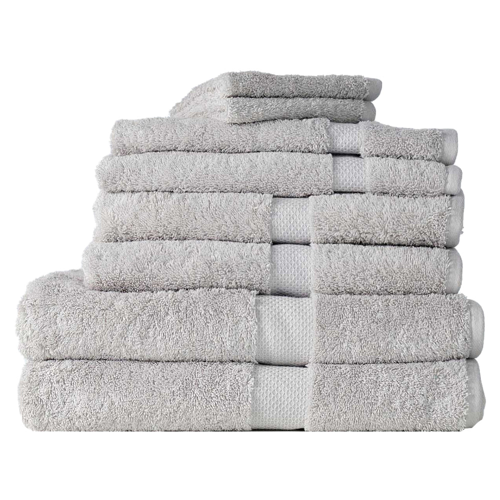 Canningvale Royal Splendour Home Decor Bathroom Bath Towel Set (8 Pieces) — Silver